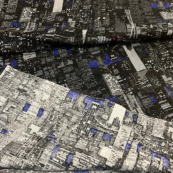 Vintage 1998 Sewing Fabric Rare Glitter and Black Famous Buildings 6 yards - Picture 8 of 10